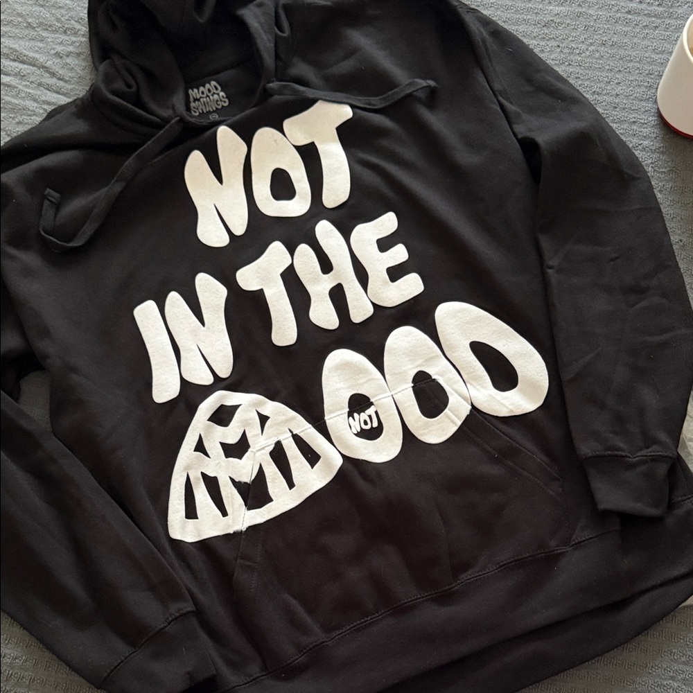 Mood swings not in the mood Black Hoodie with White Graphic size XXL 🆕